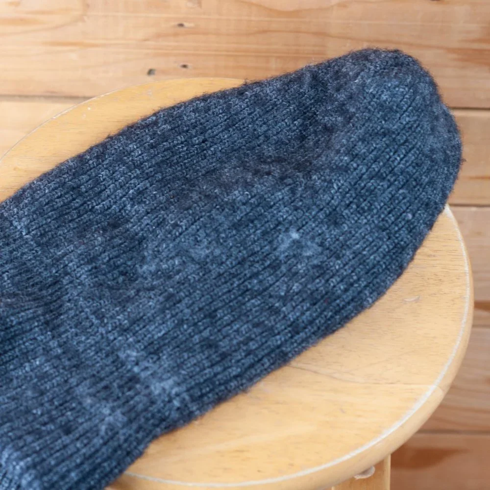 Vintage 70s Dark Grey Wool Blend 3-Hole Ski Mask- Made in USA